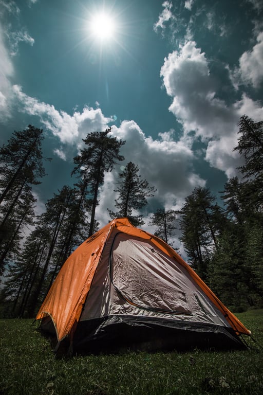 family cabin tent campsite
