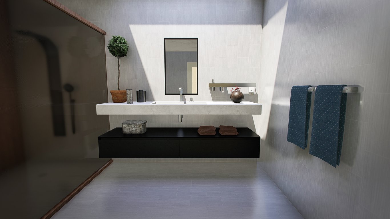 modern walk-in shower