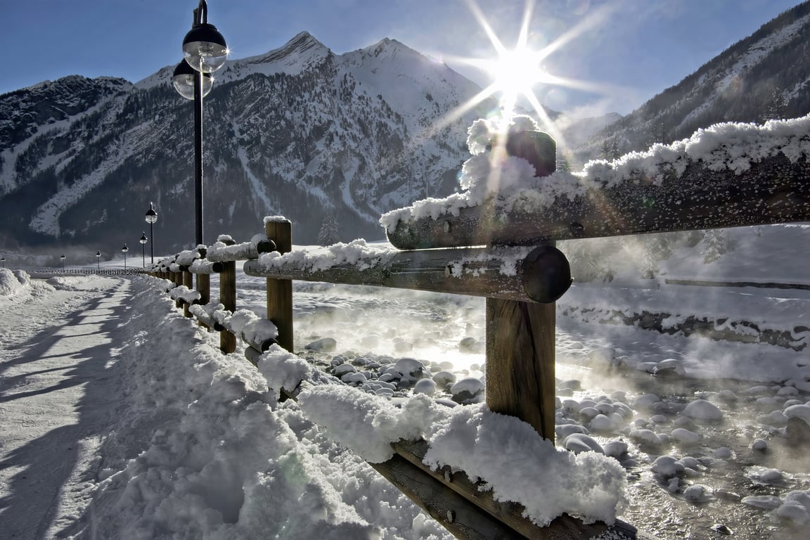 winter tires on snowy road