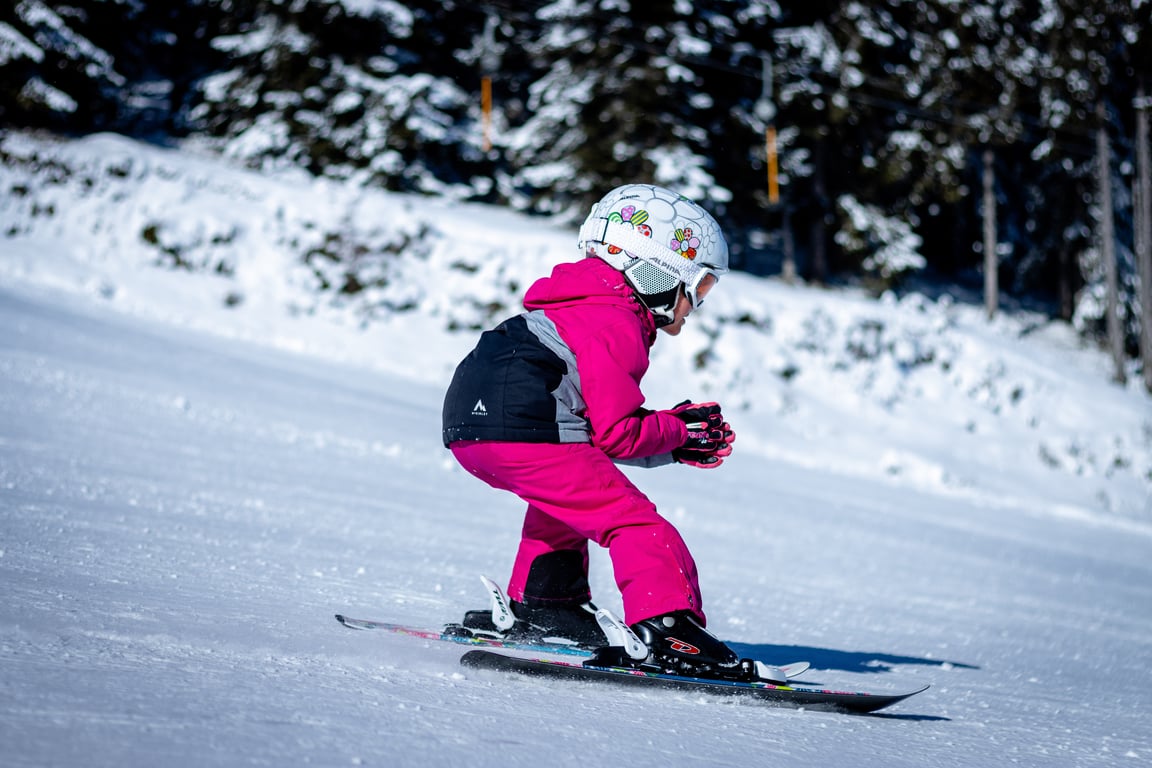 men's ski pants on snowy slope