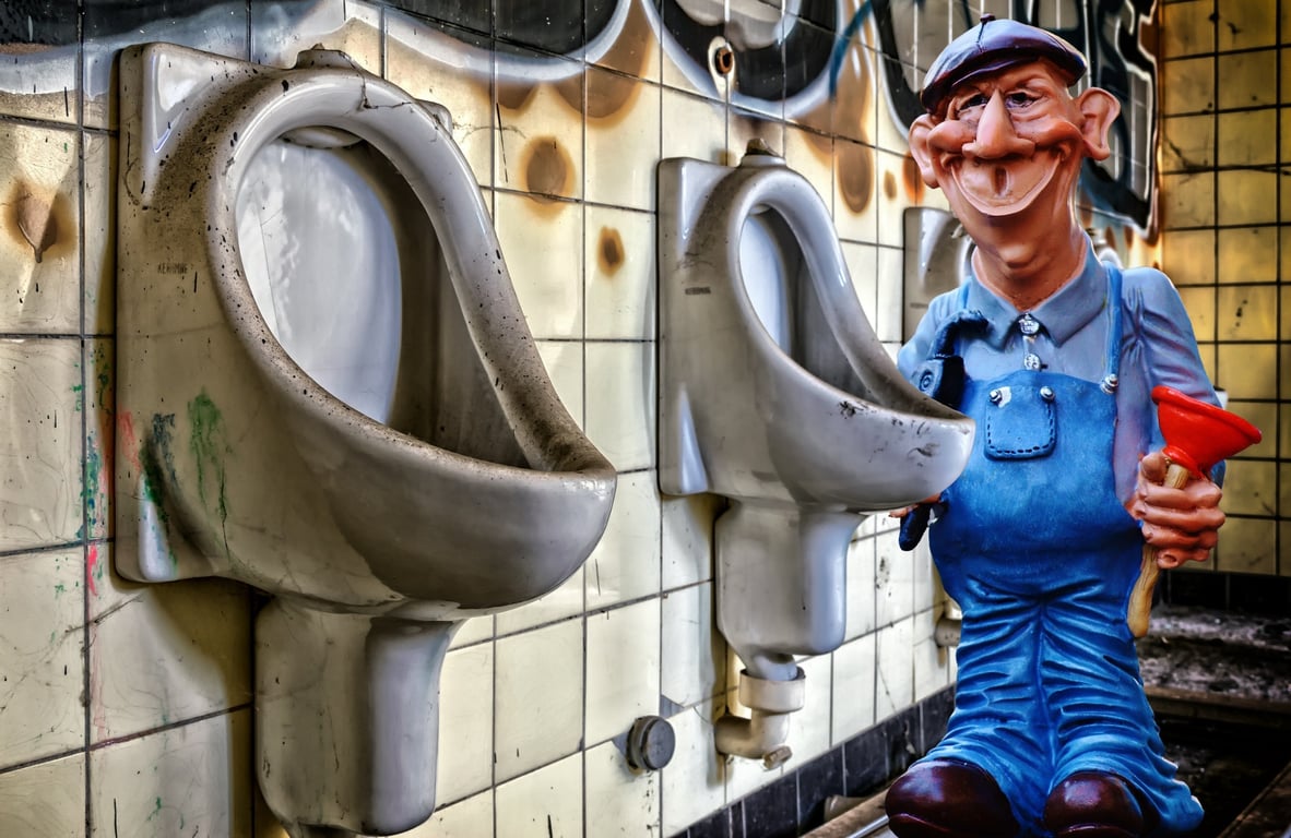 plumber repairing toilet