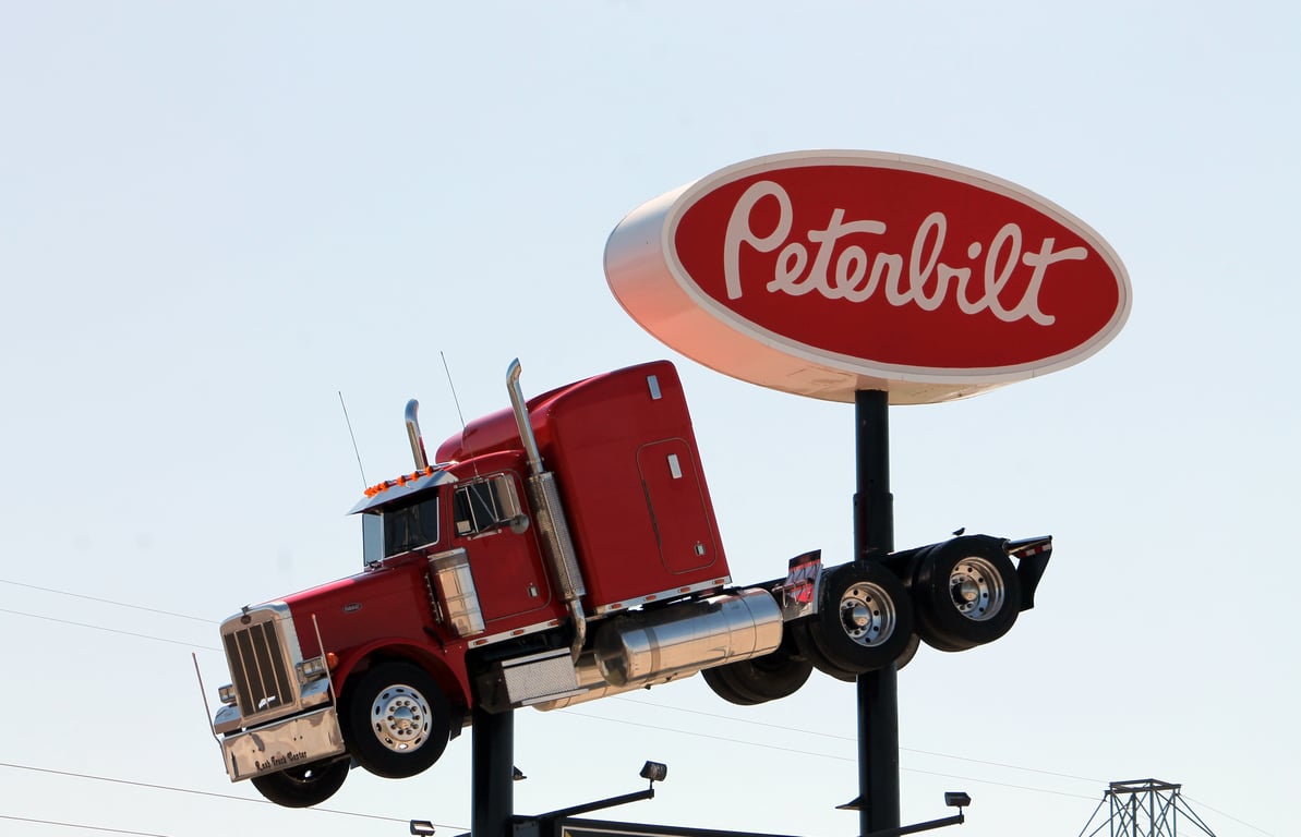 flatbed truck hauling steel
