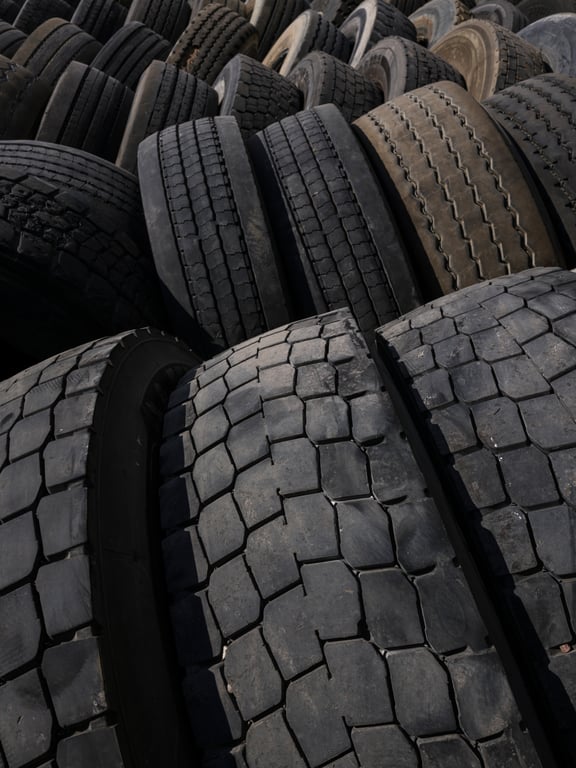 worn car tire tread