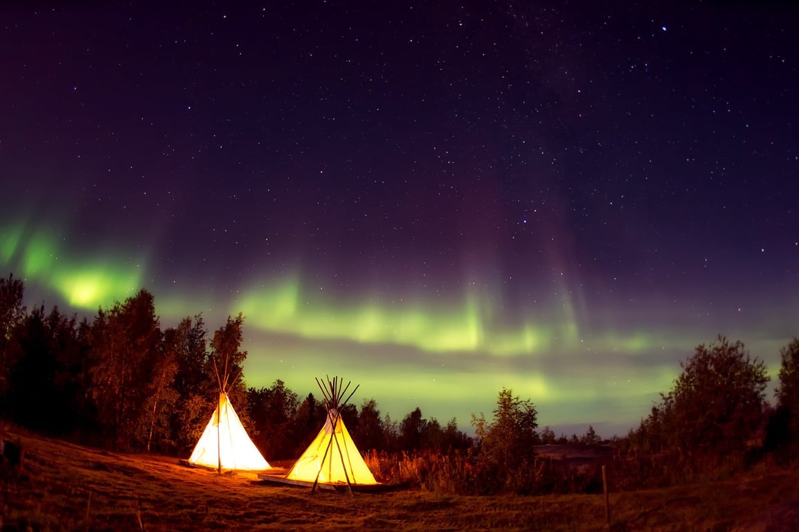 rainy campsite tent