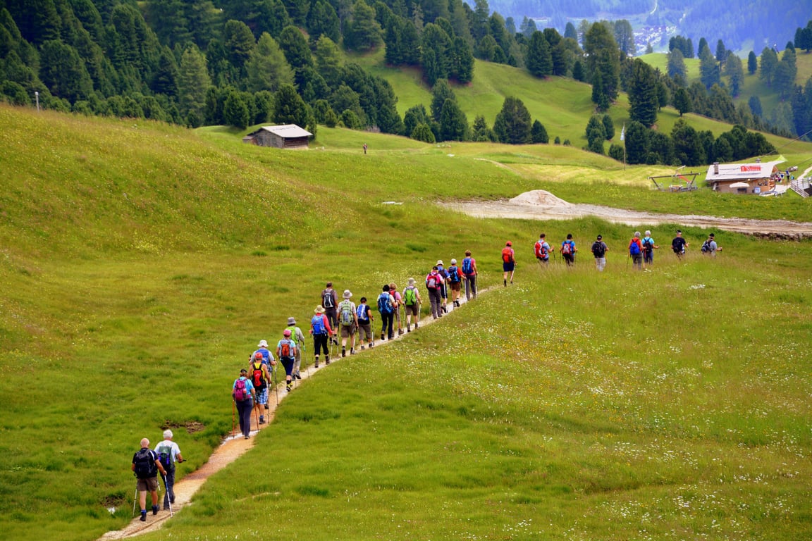 group hiking trail