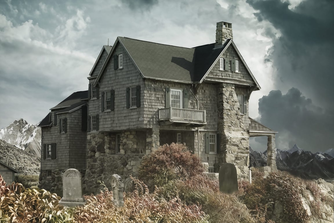 technician inspecting house exterior