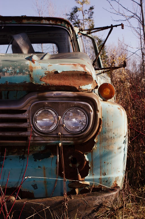 damaged car salvage yard