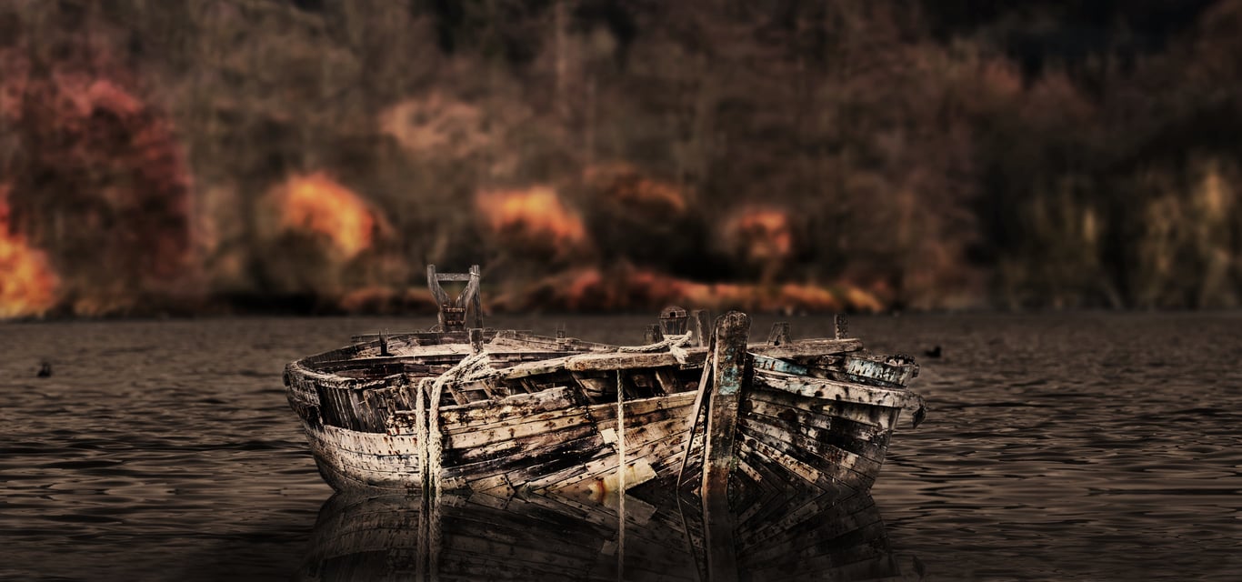 boat towing on water