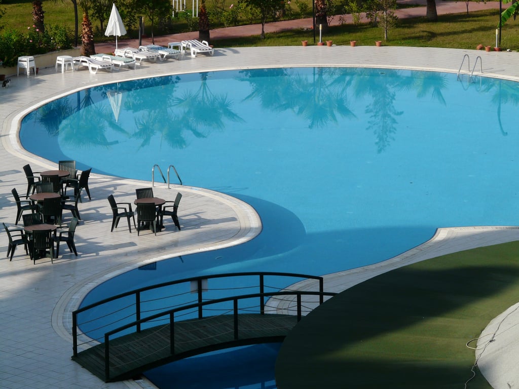 backyard swimming pool deck