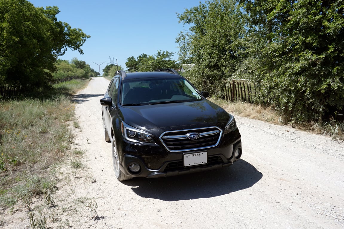 Subaru Outback towing trailer