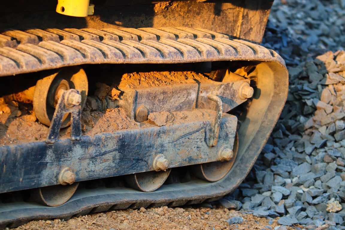 Caterpillar excavator construction site