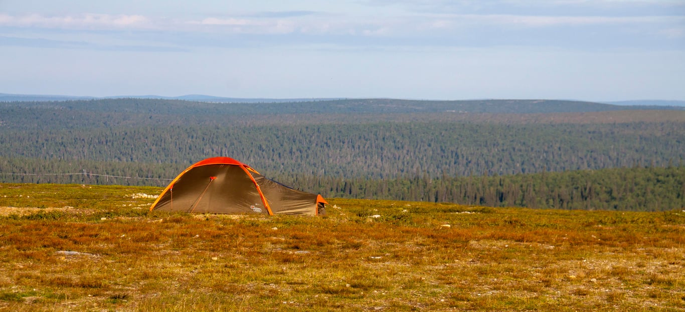 Hilleberg tent in mountain rain