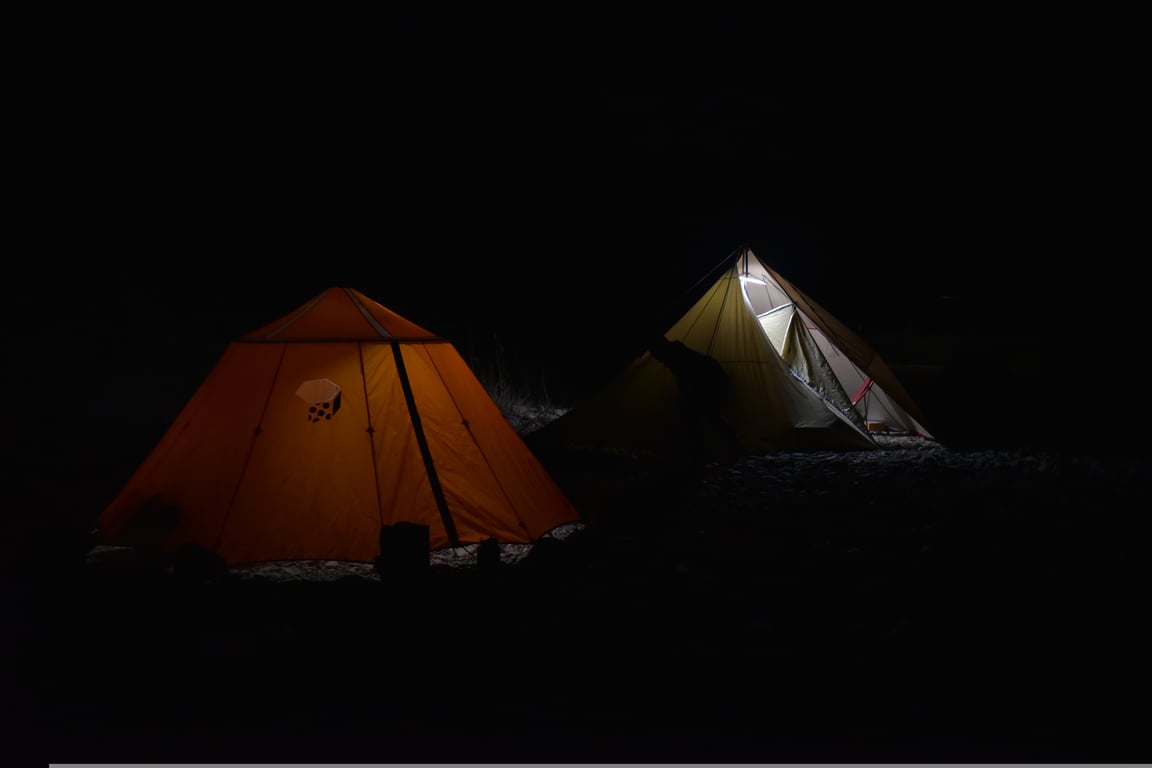 camping tent setup