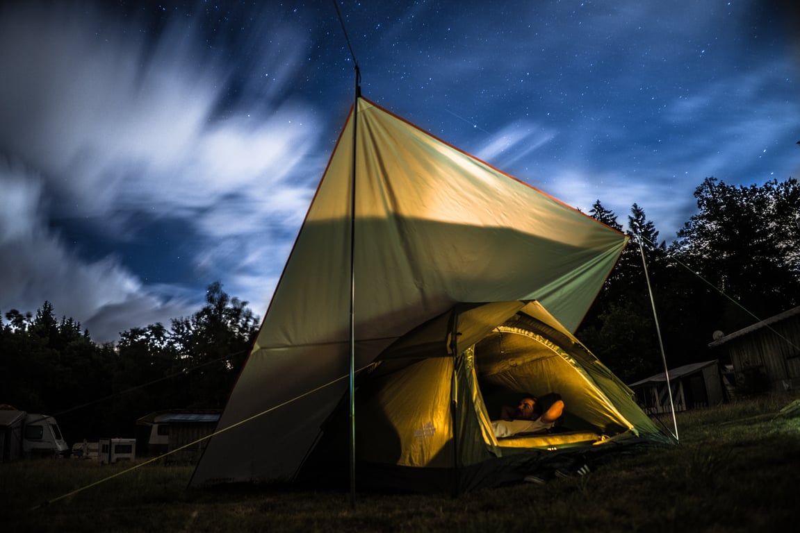 MSR camping stove and tent