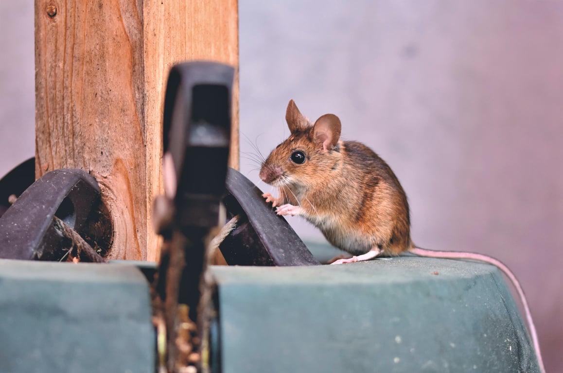 mouse entering house gap