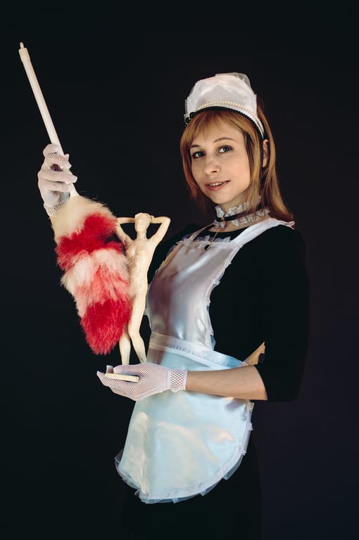housekeeper cleaning kitchen