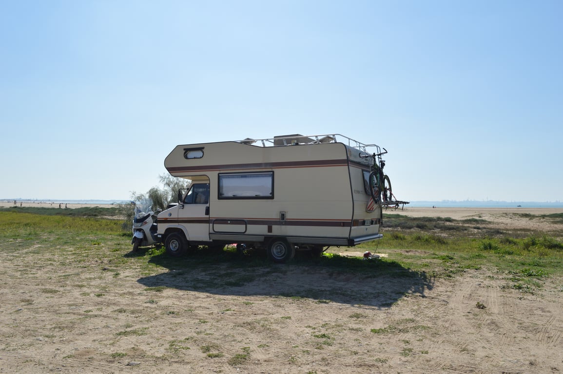 motorhome towing car trailer