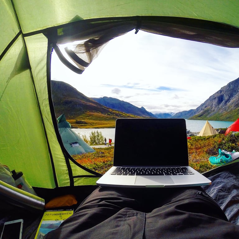 camping tent setup