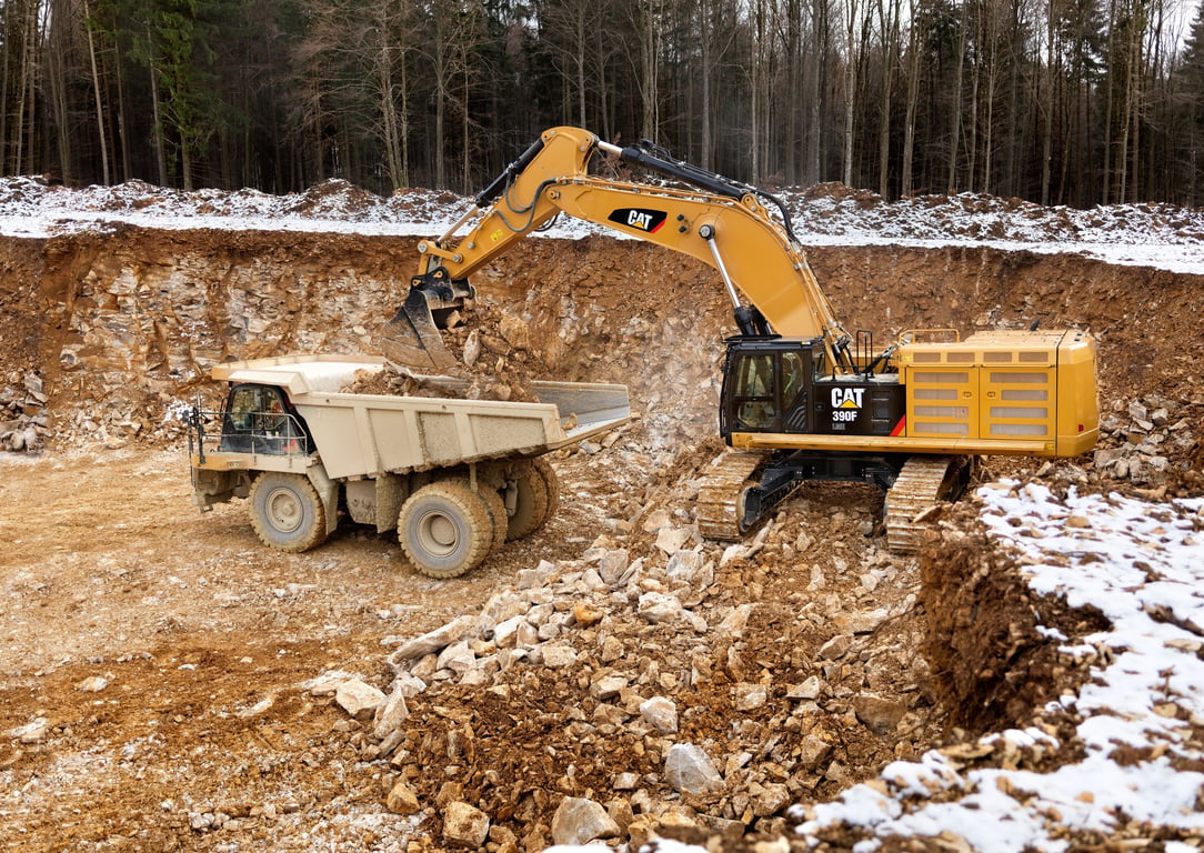 Caterpillar excavator jobsite