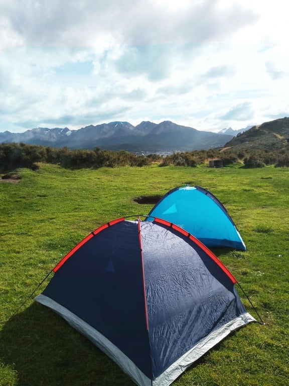 camping tent setup