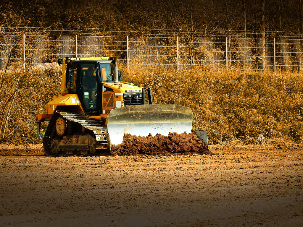 bulldozer on construction site