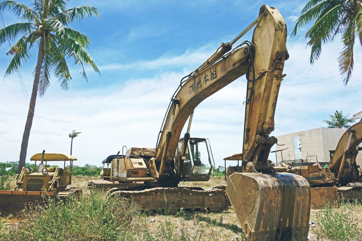 crawler excavator construction site