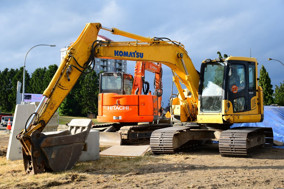 small backhoe trenching