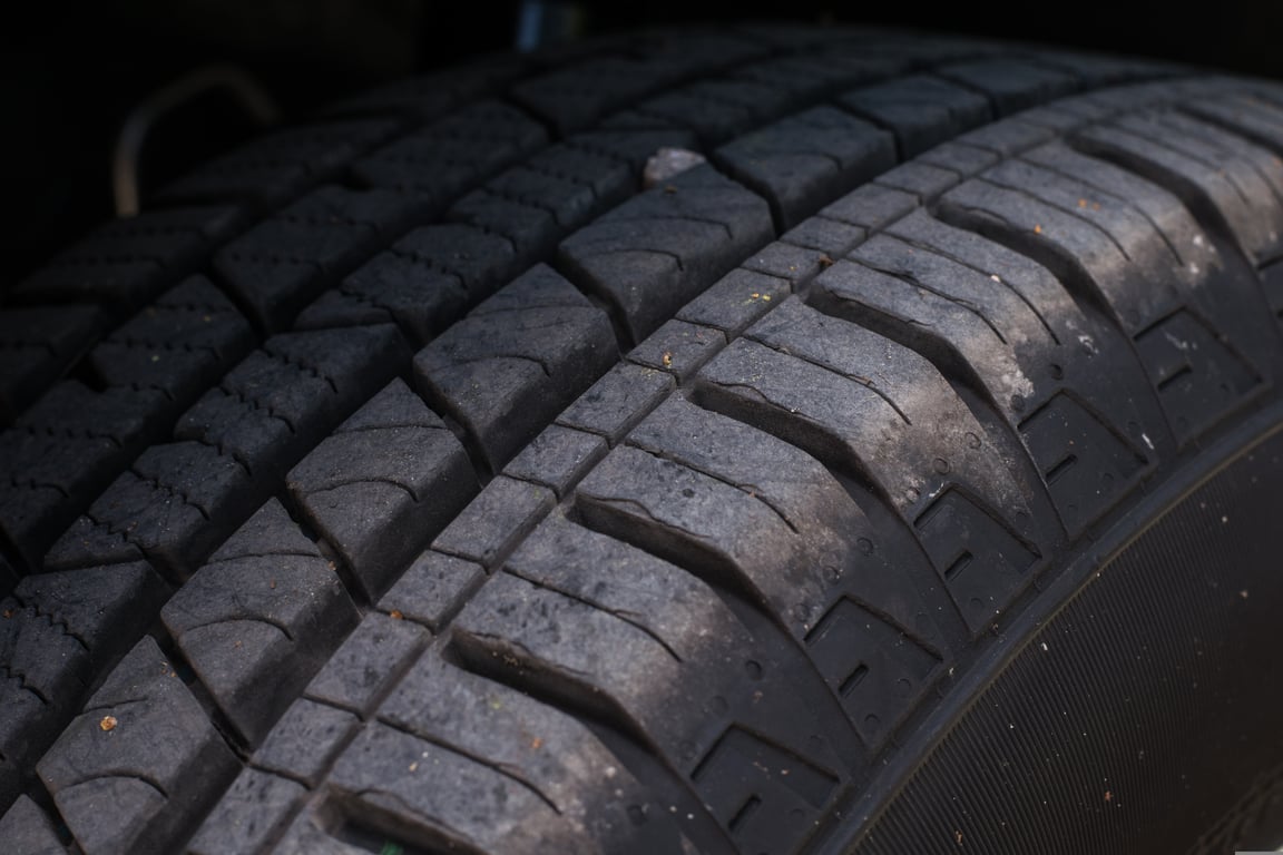 car tire tread close-up