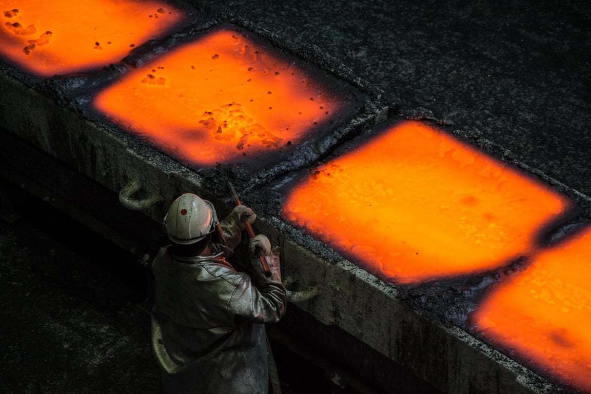 HVAC technician inspecting furnace