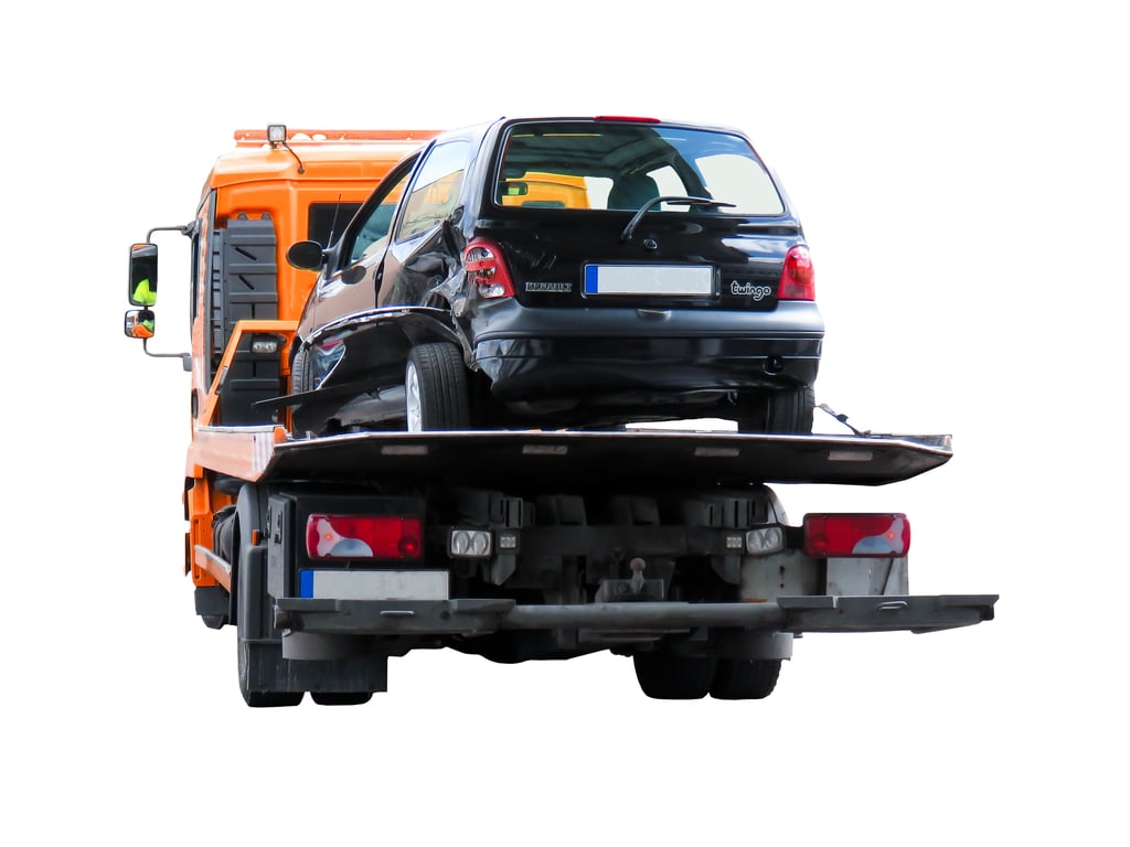 tow truck towing car