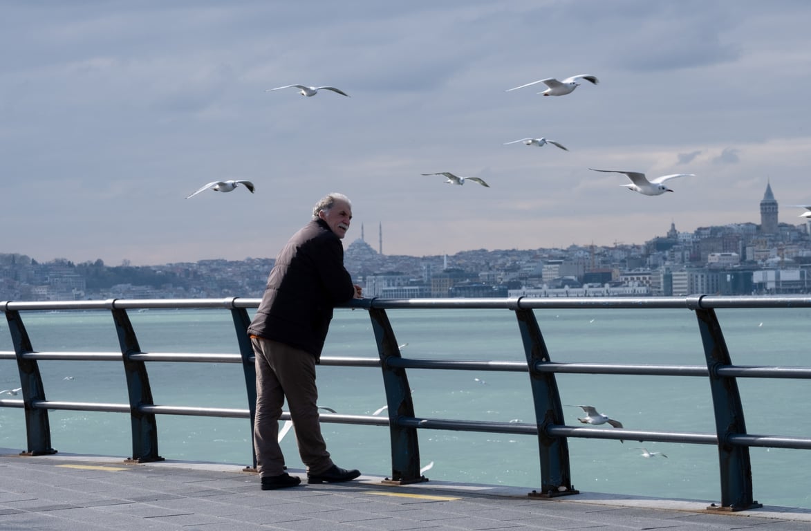 older adults walking in park
