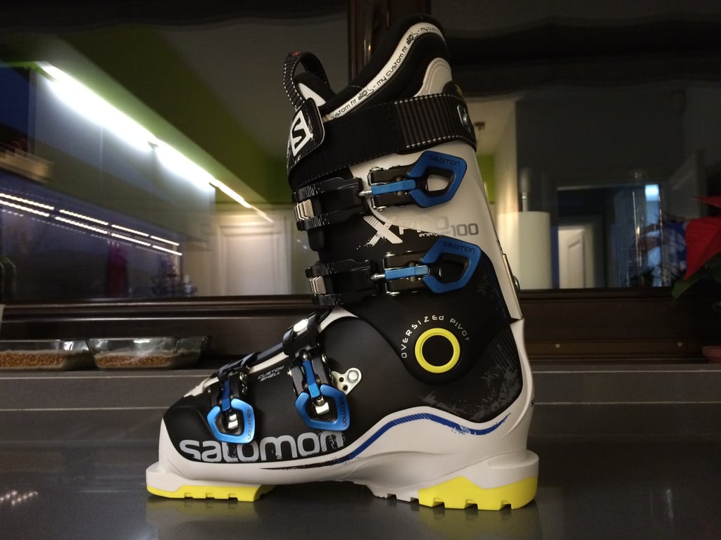ski pants on ski boots