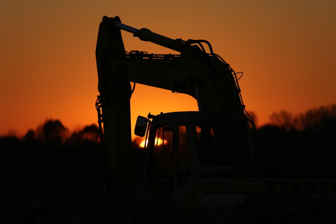 excavator at construction site