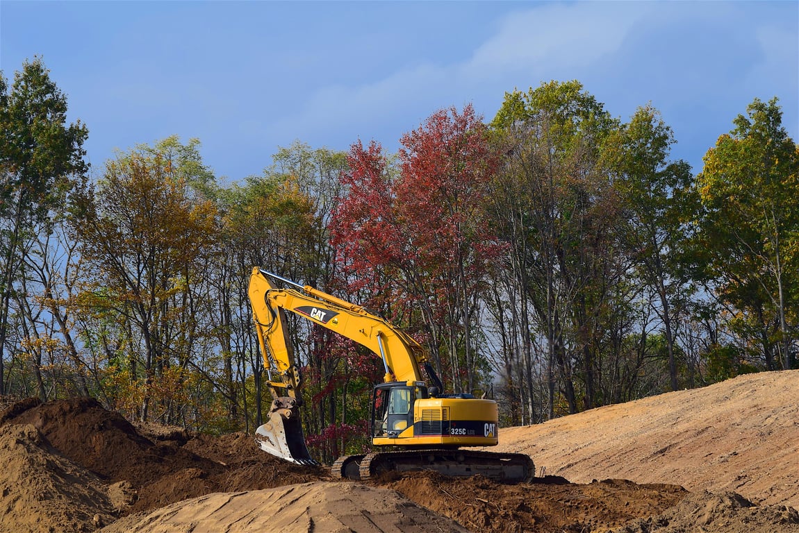 hydraulic excavator construction site