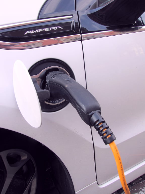 electric car charging in snow