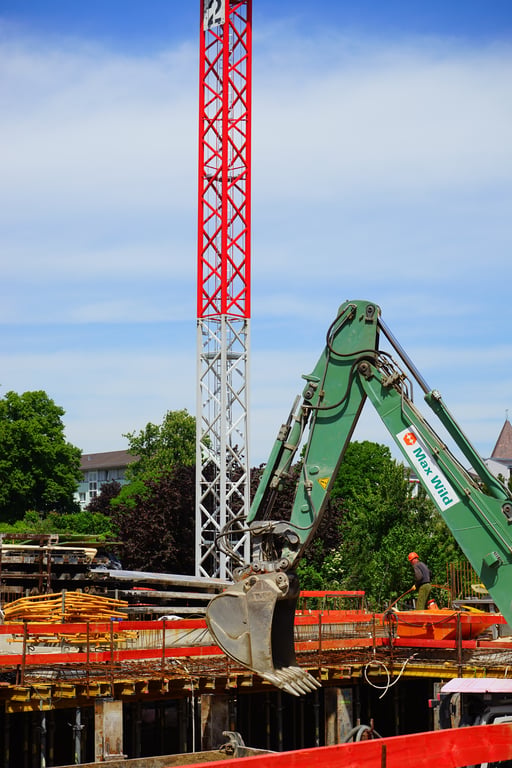 excavator construction site