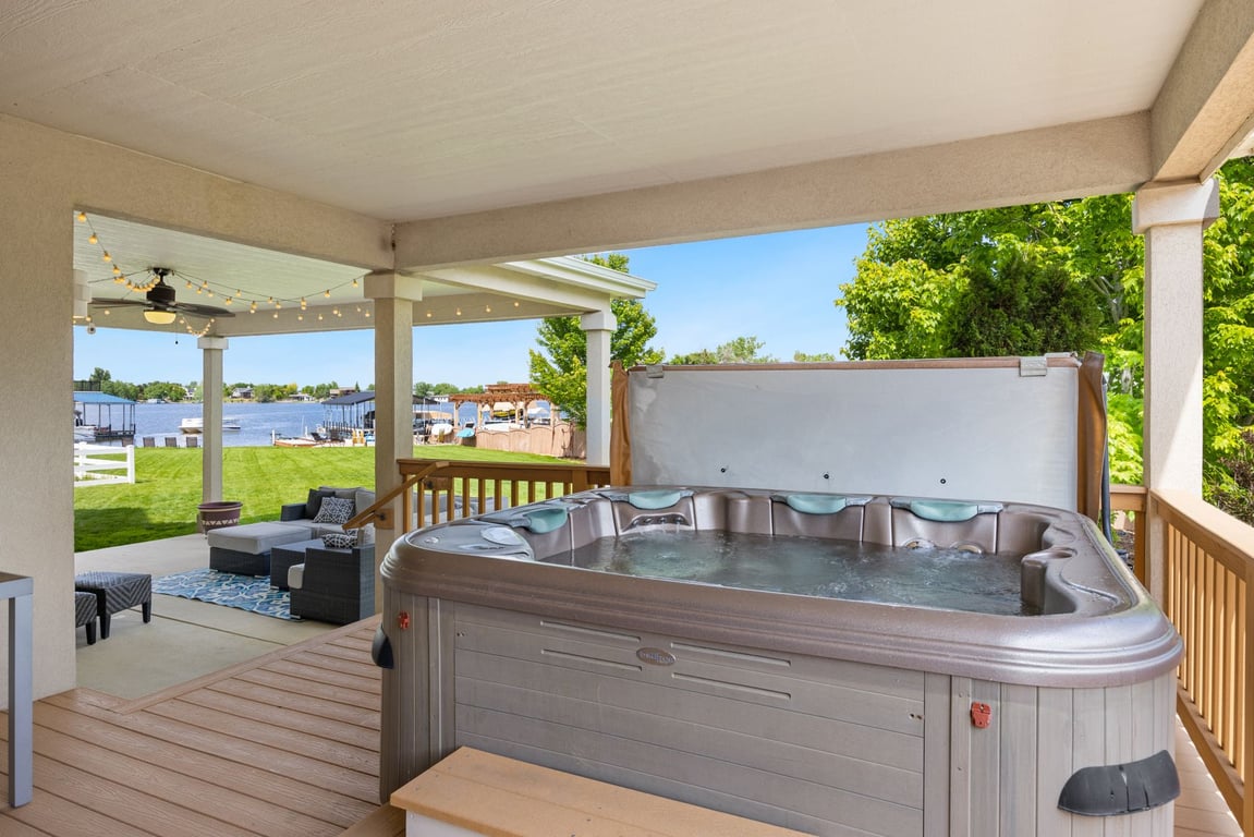 backyard hot tub patio