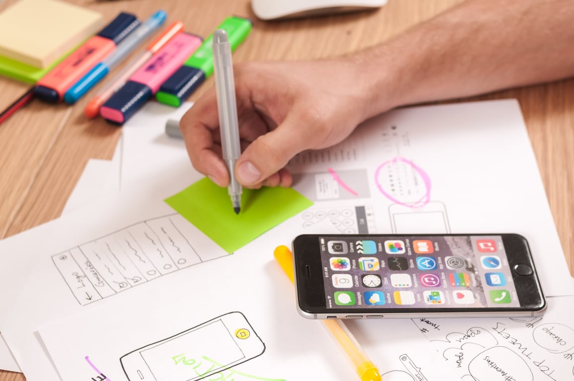 UX designer wireframing