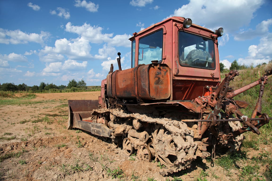 crawler dozer grading