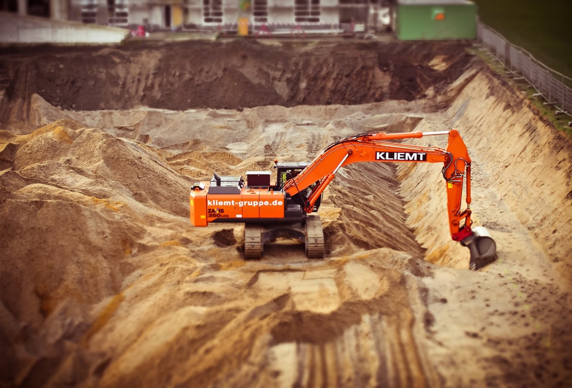 construction site excavator