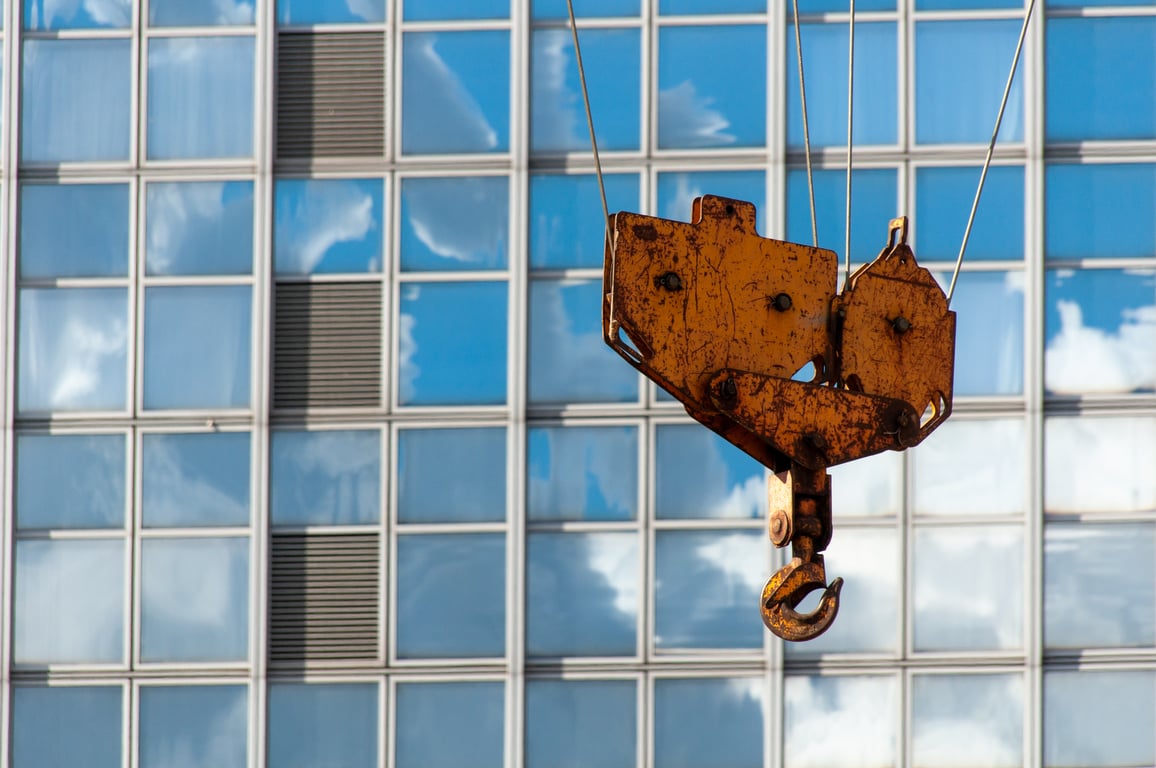 pintle hook trailer construction site