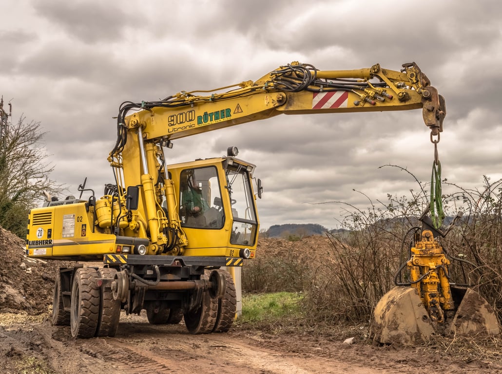 mini excavator trench digging