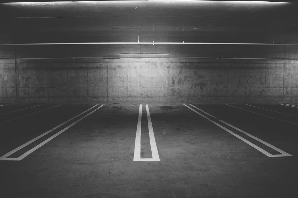concrete garage interior