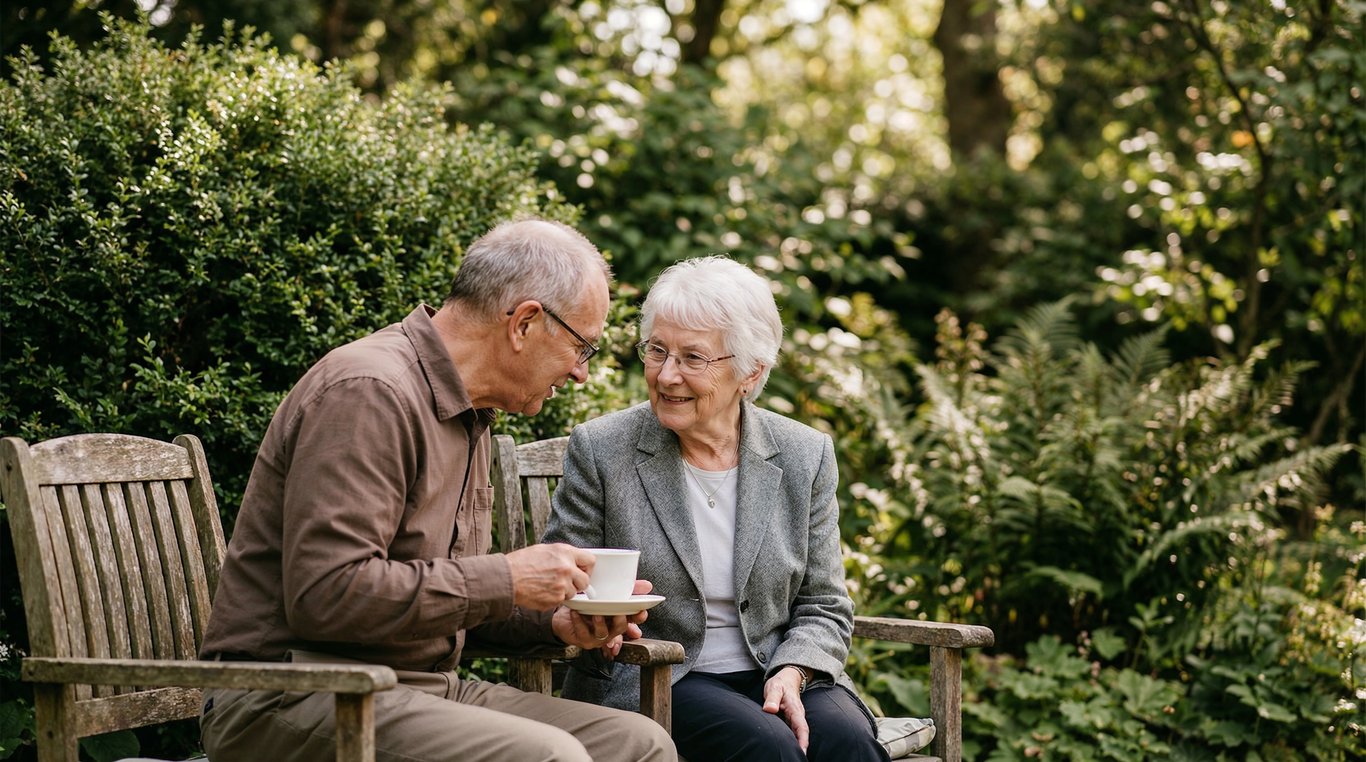 elderly family home conversation