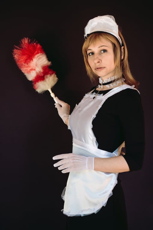 housekeeper cleaning kitchen