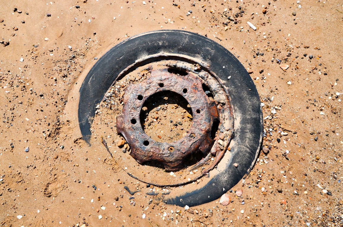 worn car tire tread