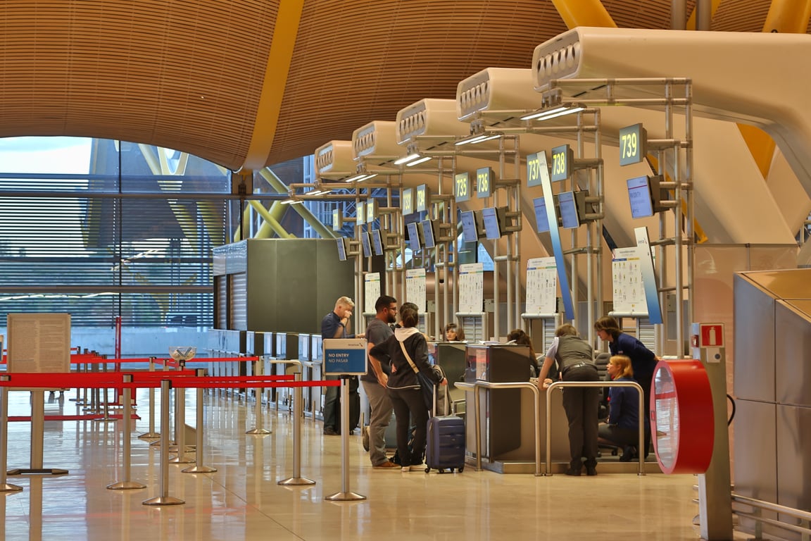 Auckland Airport check-in counter