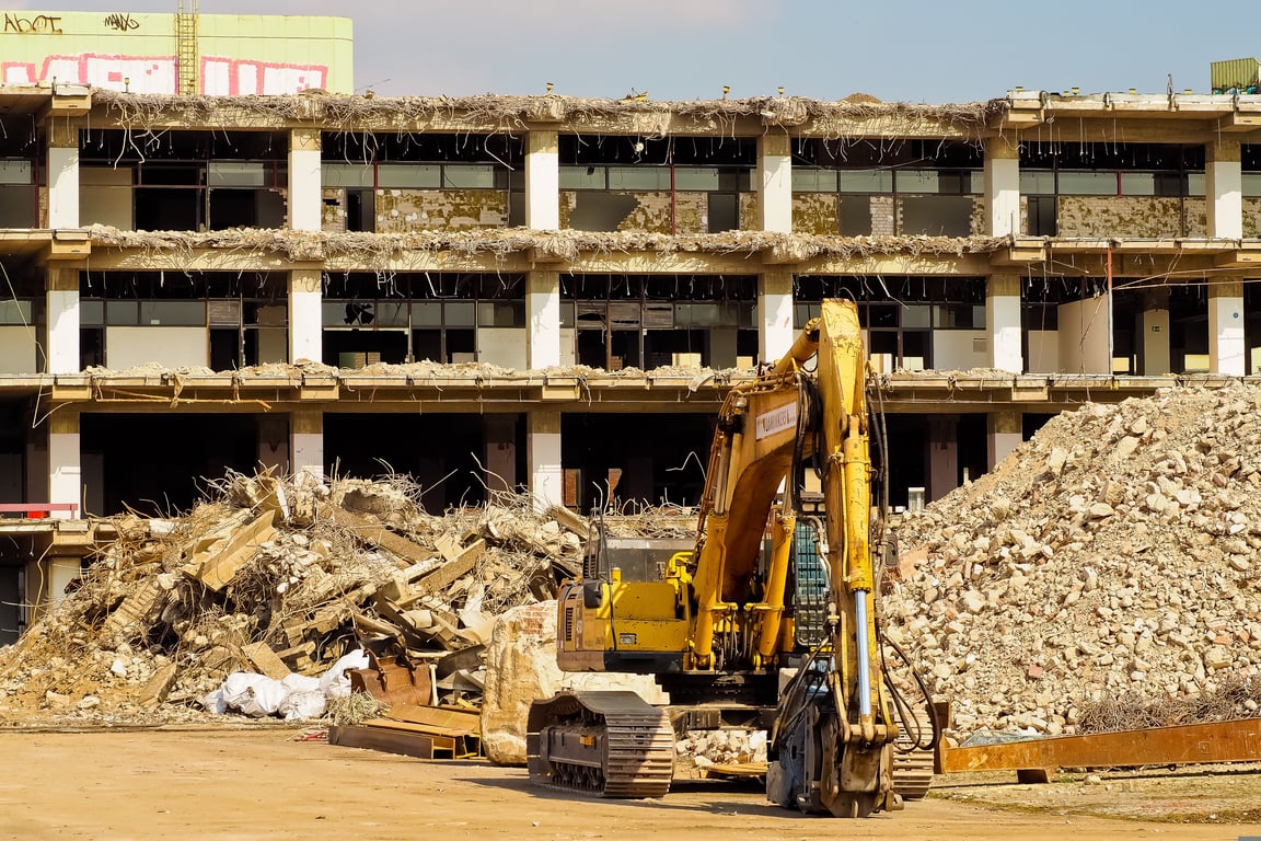 excavator construction site