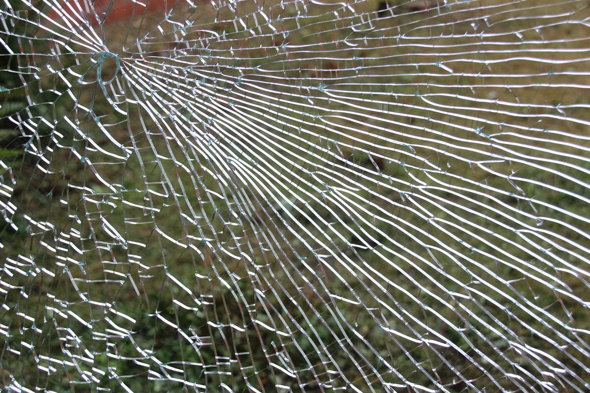 cracked window glass