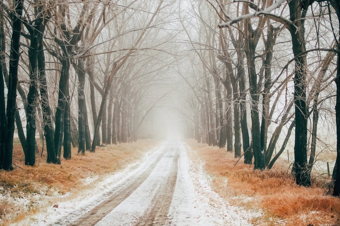 winter tires snow road